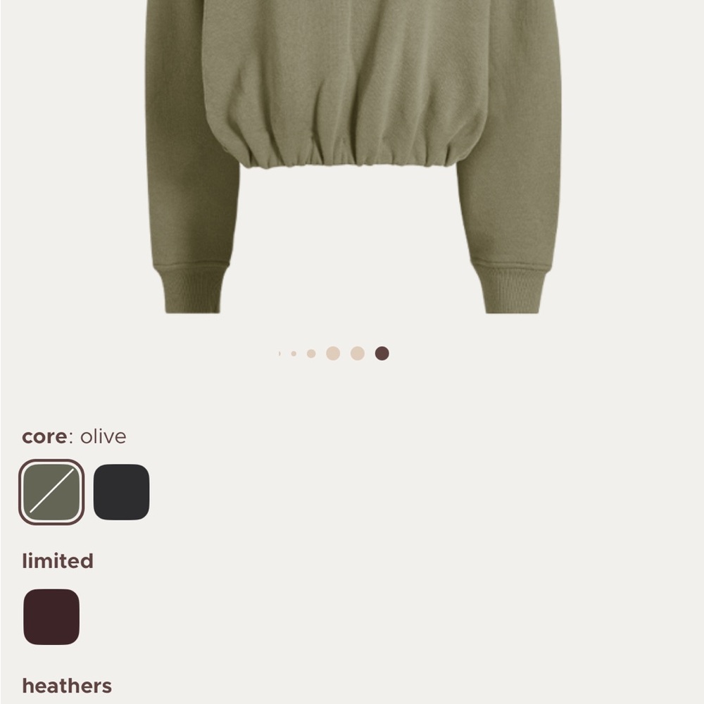 nuuds Olive Cinch Waist Sweatshirt